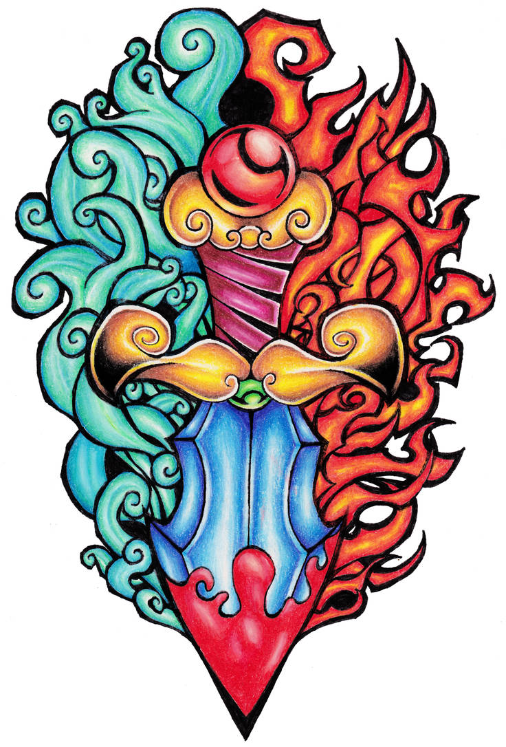 Fire and Water Tattoo by OffDWallNotDRack on DeviantArt