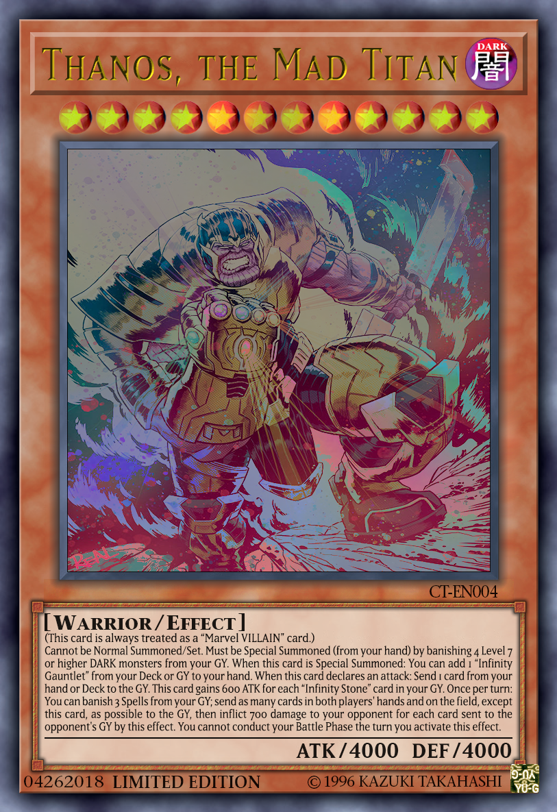 thanos yugioh card Supreme Alien Leader Thanos by AlanMac95 on DeviantArt