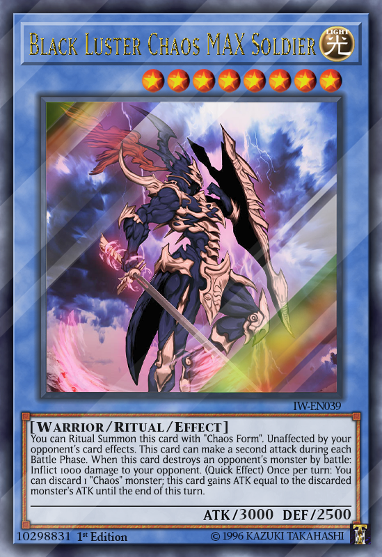 yugioh chaos form card QCCP-JP196 (SR) Eyes White Destiny. Black Luster Chaos MAX Soldier