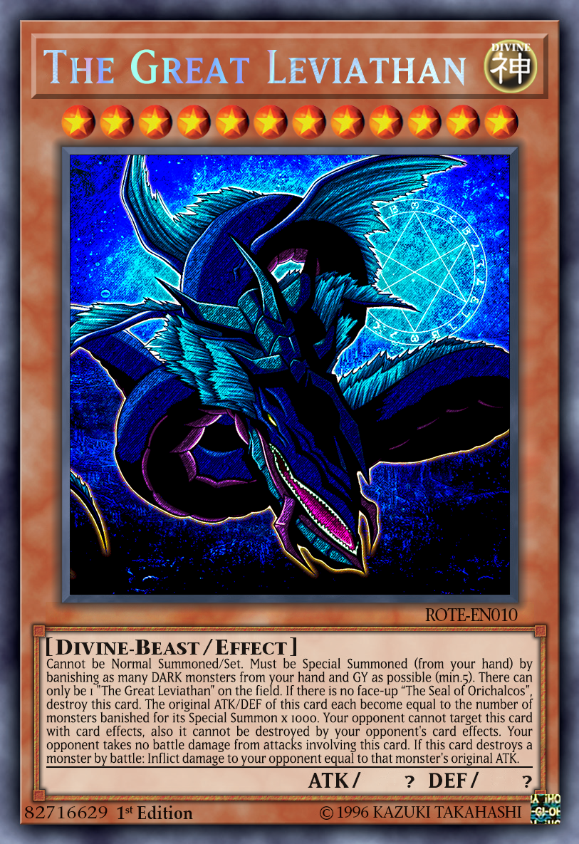 is the great leviathan a real yugioh card The Great Leviathan - COMMON Orica - Fanmade Yugioh Card