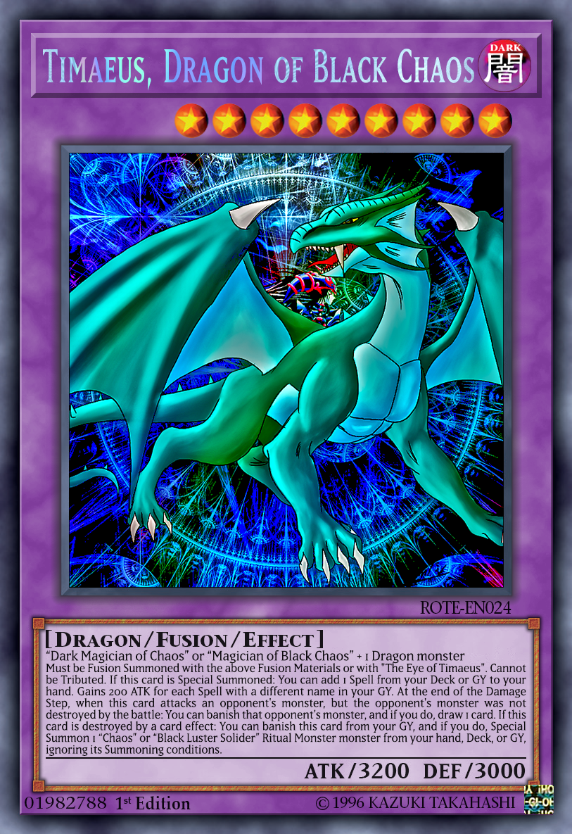 yugioh timaeus dragon card YU-GI-OH! - Eye of (DRLG-EN005) - Dragons of Legend - 1st Edition including a Spellcaster monster Timaeus, Dragon of Black Chaos
