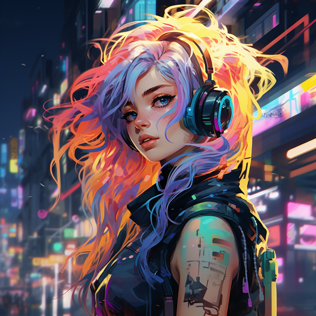 Abstract Neon Anime Girl by Cells200 on DeviantArt