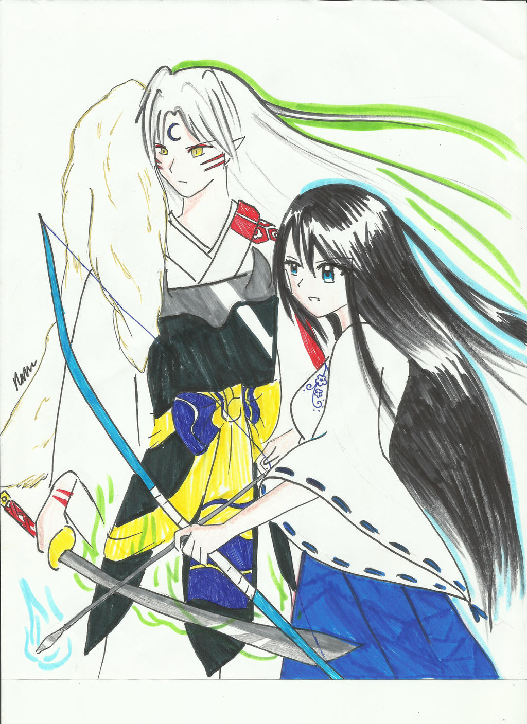 Inuyasha overcomes the illusion due to kagome's assistance