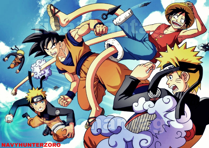 One Piece x Naruto x Dragon Ball - Kaiju Battle! by Raijin72675 on  DeviantArt