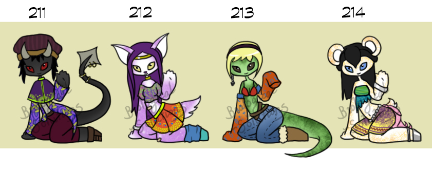 Adoptable: Character: 211-214 CLOSED