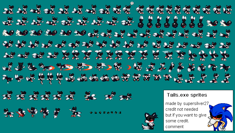 Transparent Tails Sprite Png - Sonic Exe Sprite Sheet, Png