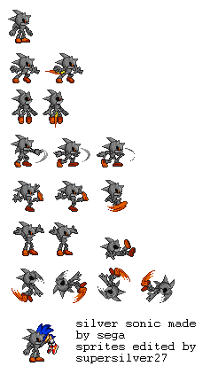 WIP) Mecha Sonic Sprites, But With Gray by BluerSonic on DeviantArt