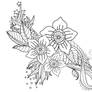Floral Tattoo commission line-art