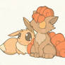 Eevee and Vulpix