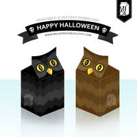 Halloween Party Printable - Favor Box - Night Owl