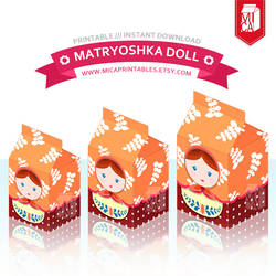 Matryoshka Nesting Doll Favor Gift Box Printables