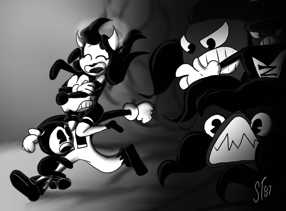 Pixilart - run bendy run by Mjak537