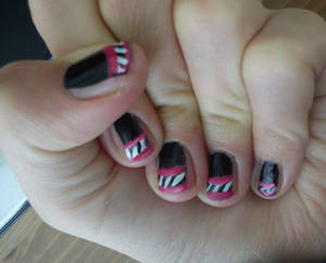 Black with special French manicure