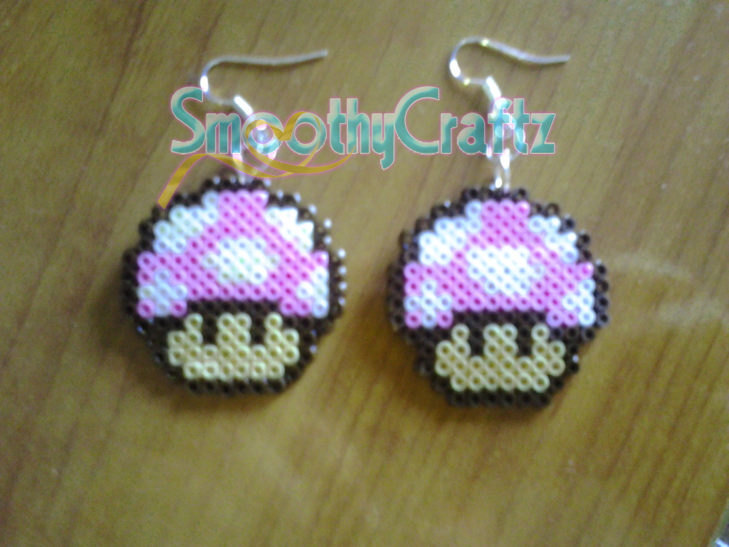 Pink Mushroom Earrings for sale/a la venta.