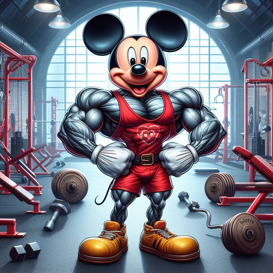 Buff/Ripped Mickey Mouse by PetarMeMeMakerarts on DeviantArt