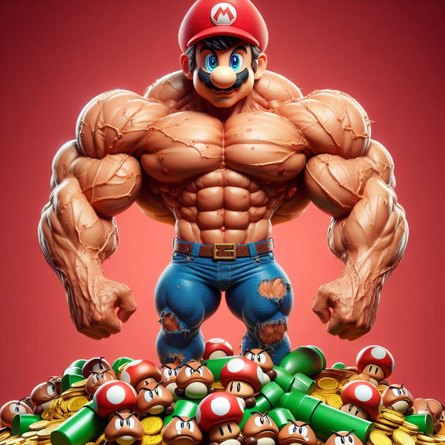 Buff/Ripped Mario by PetarMeMeMakerarts on DeviantArt