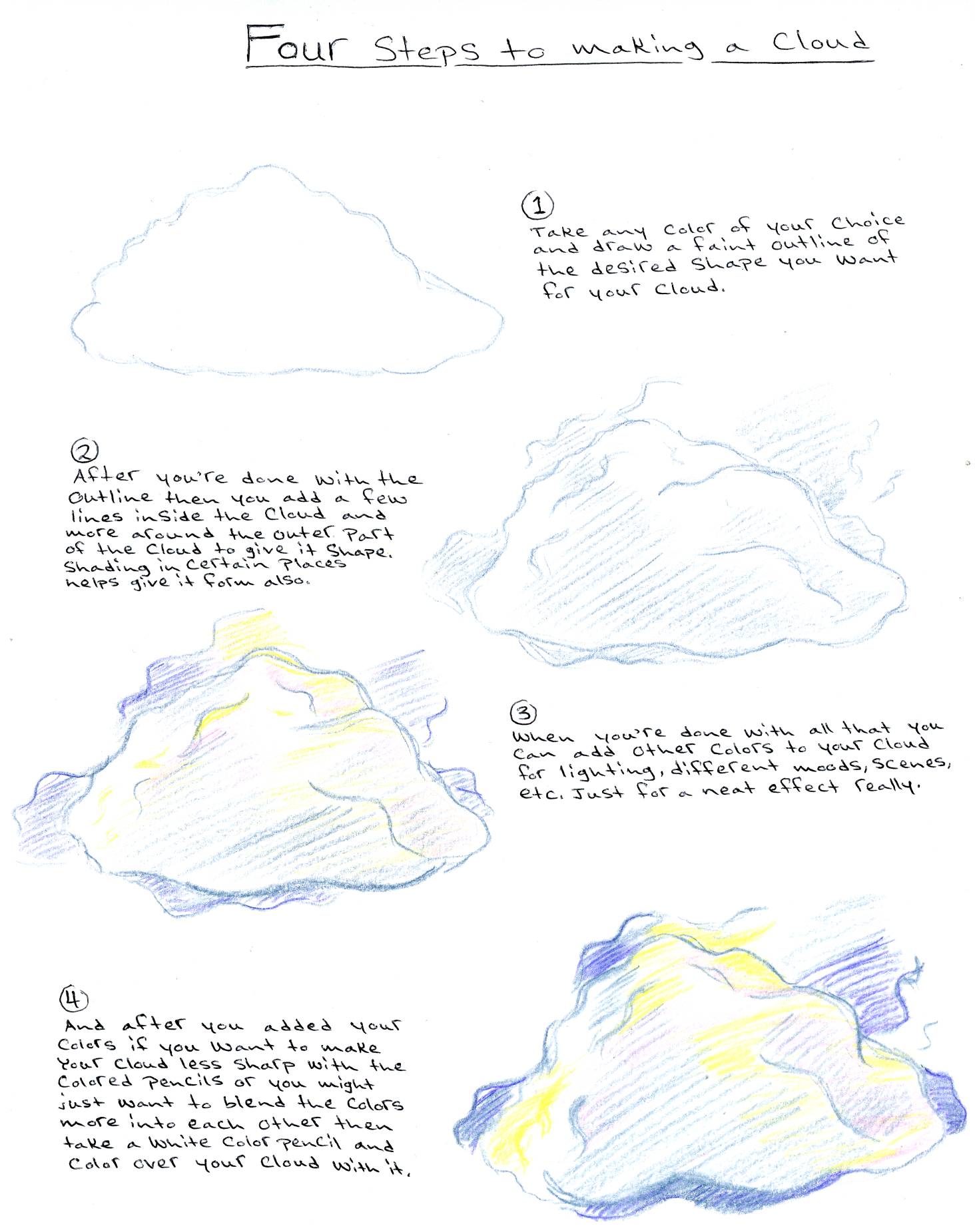 How To Draw Realistic Clouds Step By Step