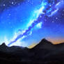 Mountain Galaxy Painting