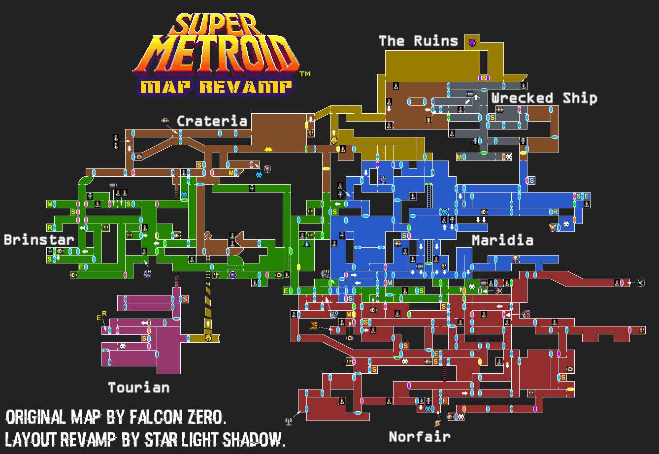 Metroid - Norfair Labeled Map. 