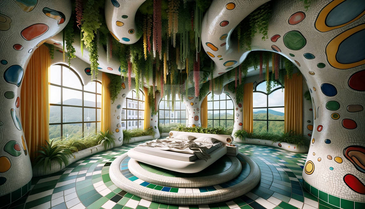 Fitore bedroom in a Hundertwasser-inspired residential bu by fitore on DeviantArt