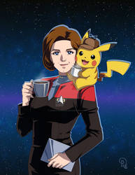 Capt. Janeway/Detective Pikachu by Drachea Rannak