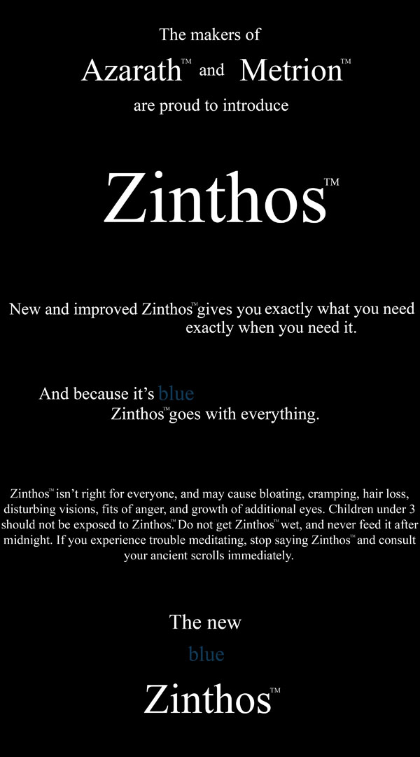 The Zinthos Advertisement