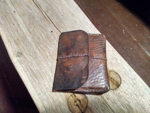 Simple wallet from old leather