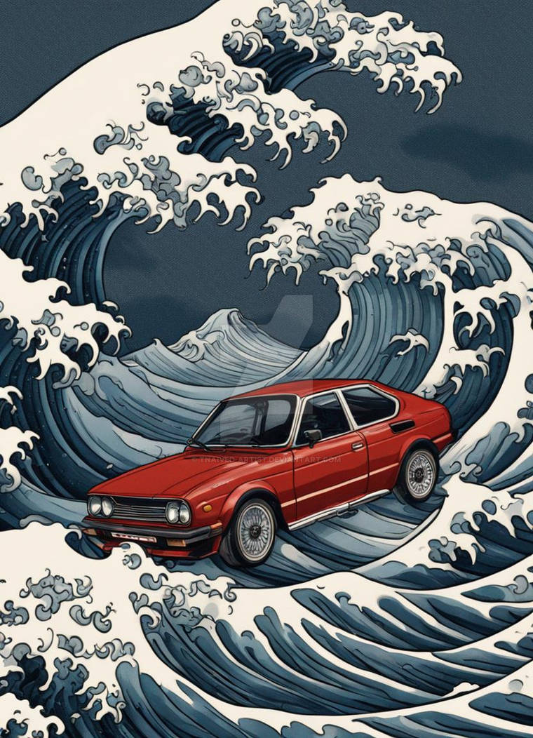 Auto Wave Animation A Close Up Of A Car With A Wave In The Background, by Tnaived-Artist on ...