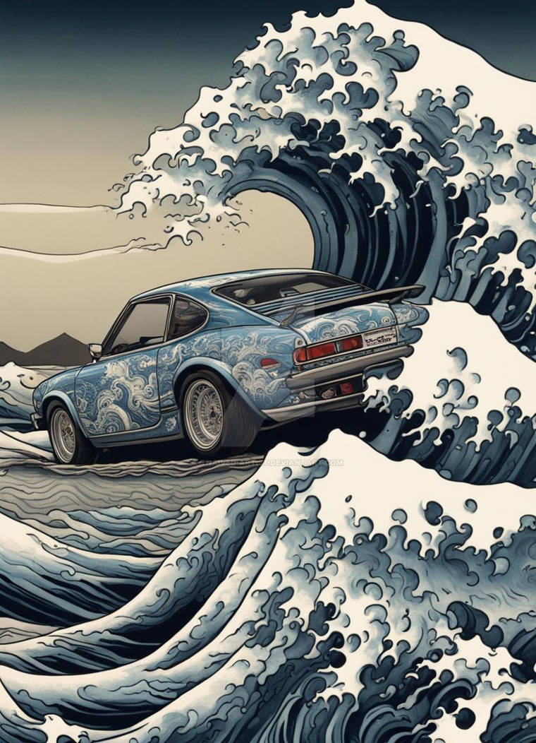 Auto Wave Animation A Close Up Of A Car With A Wave In The Background, by Tnaived-Artist on ...