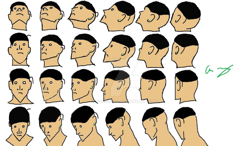 First Character Head Reference Sheet by zorosoro on DeviantArt