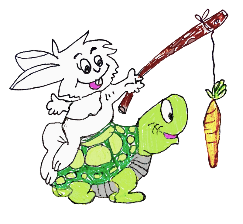 Hare, carrot, tortoise cartoon by dracoenator on DeviantArt