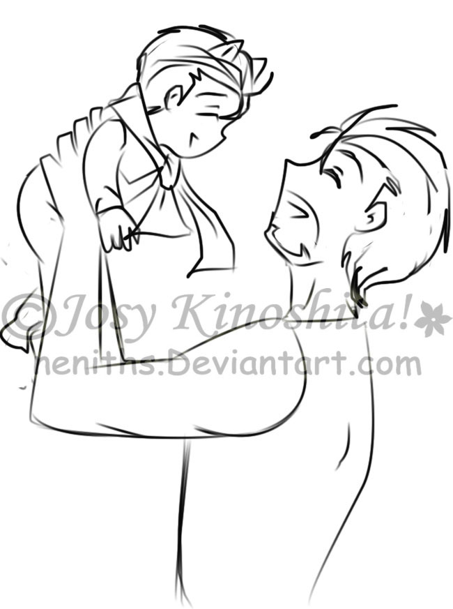 Baby Fenrir and Tony -Lineart version-