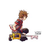 [Pixelart F2U] Sora | Kingdom Hearts III by YuneMeko
