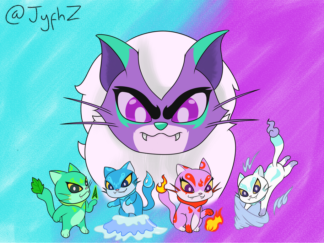 Elemental cats (Request) by JyfhZ on DeviantArt