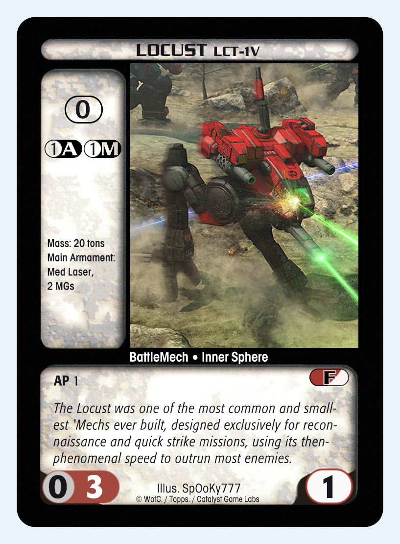 Battletech Locust Token Battletech CCG - Locust LCT-1V by Odanan on DeviantArt