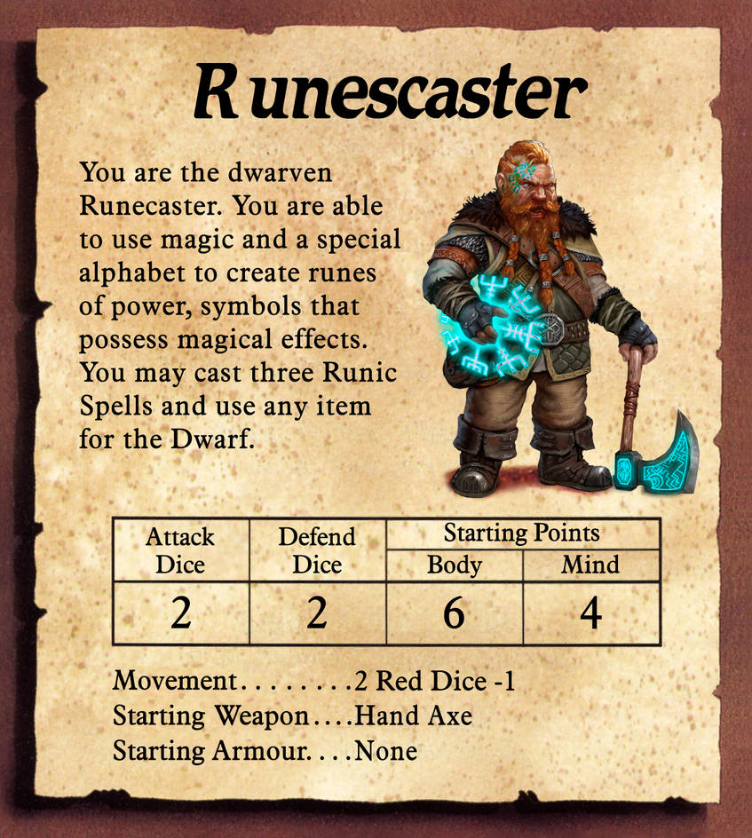 Dc Rune Caster HeroQuest - Dwarf Runecaster (male) by Odanan on DeviantArt