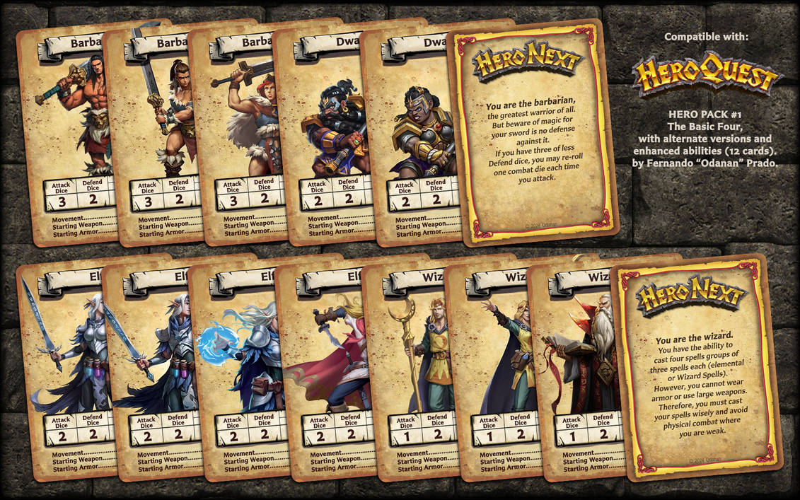 HeroQuest - Hero Pack 1 - The Basic Four by Odanan on DeviantArt