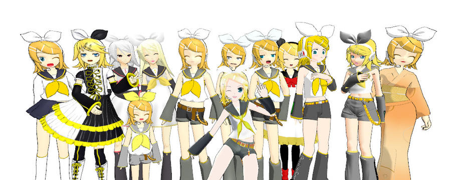 all the rin models i have by anya009 on DeviantArt