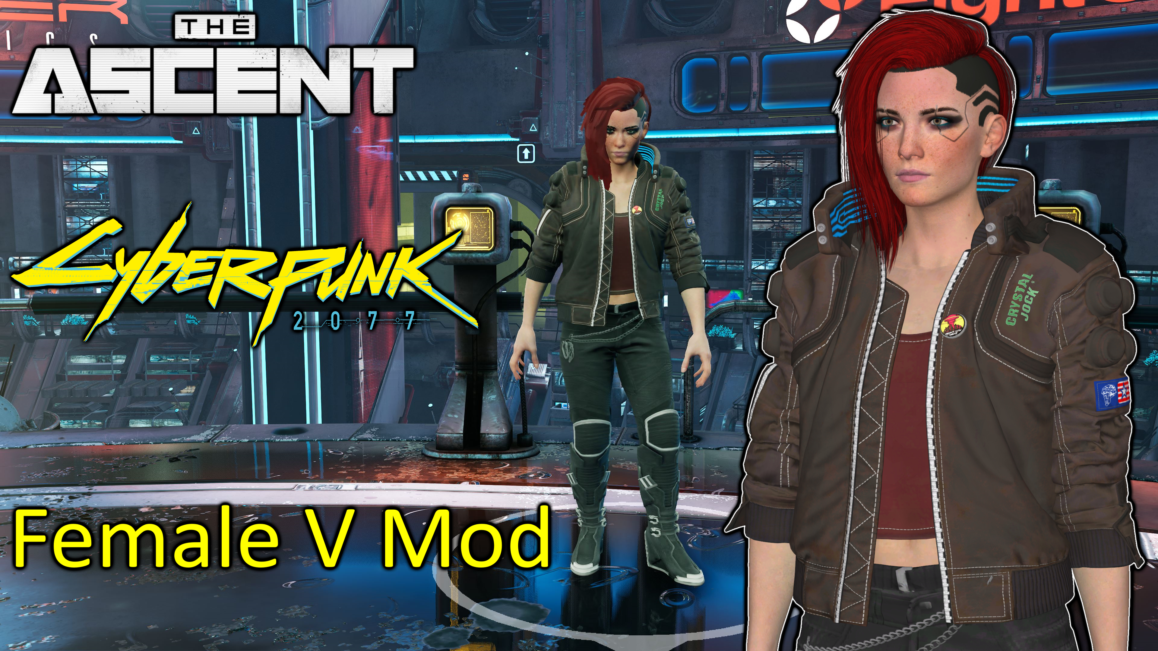 The Ascent Cyberpunk 2077 Female V Mod by user619 on DeviantArt