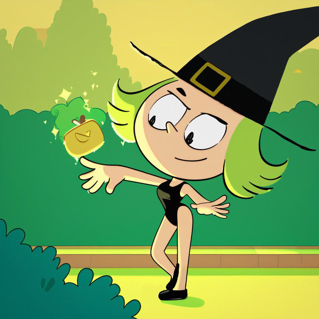 Zouk the little witch in the park