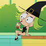 Zouk the little witch drinking tea