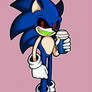 Sonic Exe drinking coffee