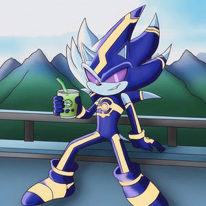 Cyber Nazo drinking coffee