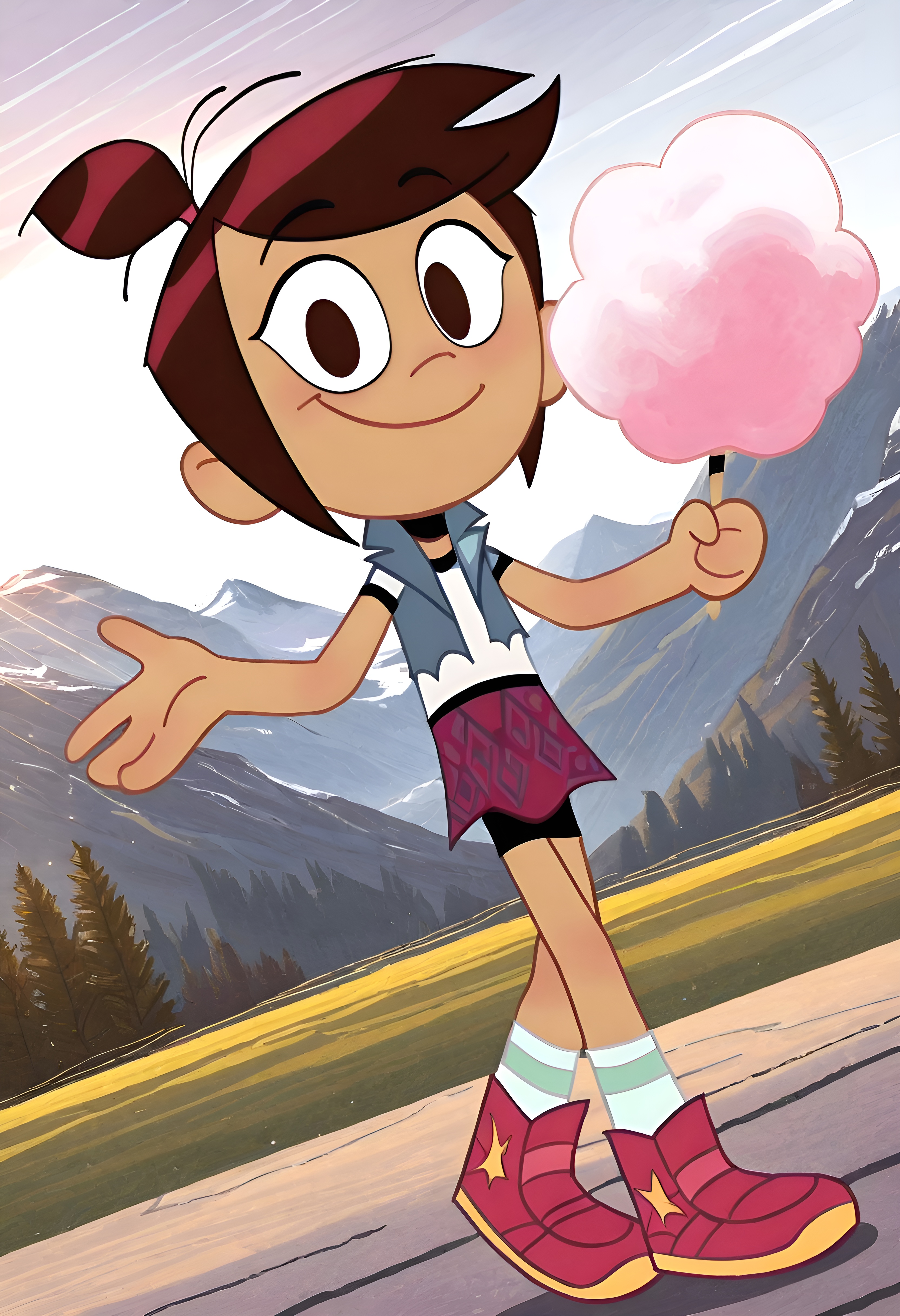 Molly Mcgee eating cotton candy