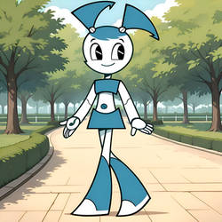 Jenny Wakeman walking in the park