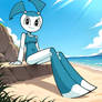 Jenny Wakeman relaxing on the beach
