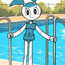 Jenny Wakeman relaxing at the pool