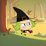 Zouk the little witch holds the emerald of chaos
