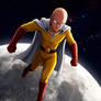 Saitama hovers in space