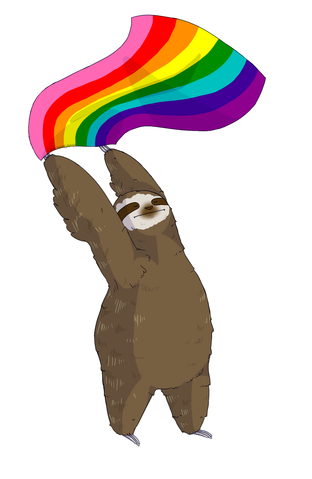 Waving Sloth (Gilbert Baker Flag) - Pride Sloth by IllustratedJai on ...